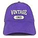 Trendy Apparel Shop Vintage 1963 Embroidered 60th Birthday Relaxed Fitting Cotton Cap - Purple