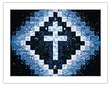 Santo Cruzeiro (Holy Cross) - Santo Daime Symbol - Cross of Lorraine - From an Original Color Painting by Emmet Murray - Bamboo Fine Art 290gsm Paper (Unframed) 17x22in