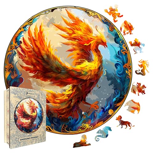 POZLO Emerging Phoenix Wood Puzzle - Phoenix Wooden Jigsaw Puzzle