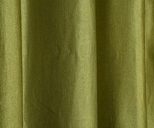 Image of Curtains 9 Feet Long for Living Room - Long Door Curtains Set 1 Pcs Panel, Solid Parda for Home Decor & Office Green Colour 9 feet (48 x 108 Inch) - 1 Pcs