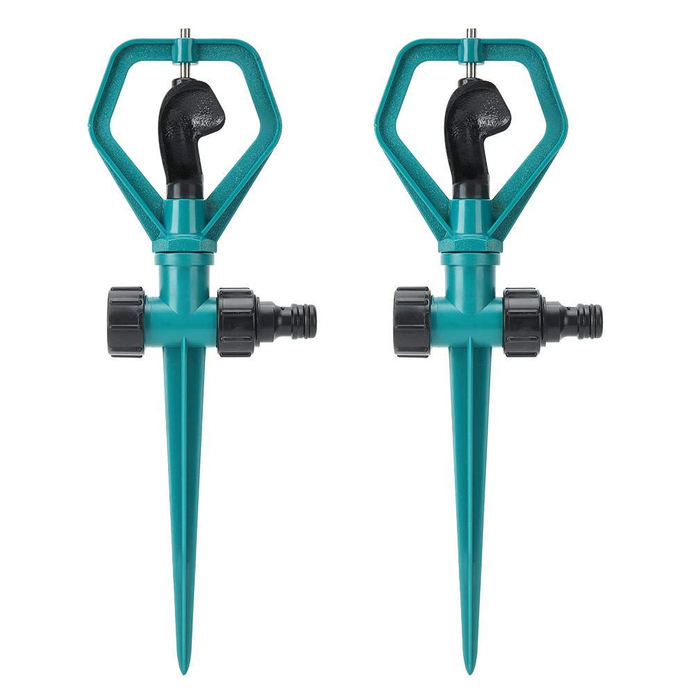 Rasensprenger Gartensprinkler, 2 Set 360 Grad Automatischer drehbarer Sprinkler, geeignet für die Bewässerung in Innenhöfen/Gärten/Rasen/Parks/Gemüsegärten und Anderen Orten.