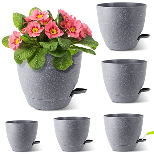 STURME 12.5/14/15/16.5/17.5/20cm Kunststoff Blumentopf, 6er-Set Übertopf...
