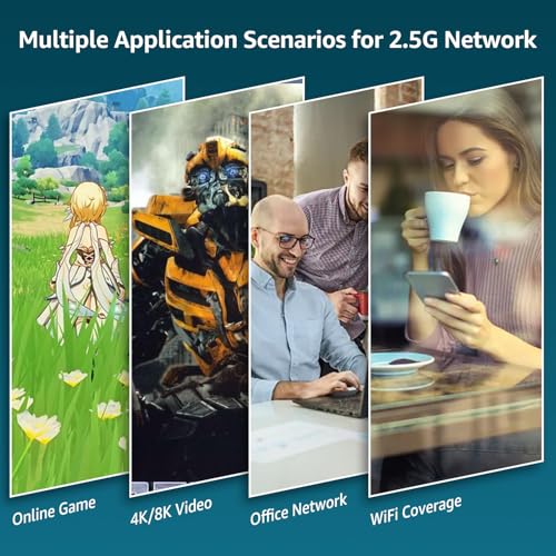 Image of YuanLey 6 Port 2.5G PoE Switch Unmanaged, 4 x 2.5G Base-T PoE Ports, 2 x 10G SFP, IEEE802.3af /at, 78W, Compatible with 100 /1000 /2500Mbps, Metal Fanless, Desktop /Wall Mount 2.5Gbe Network Switch