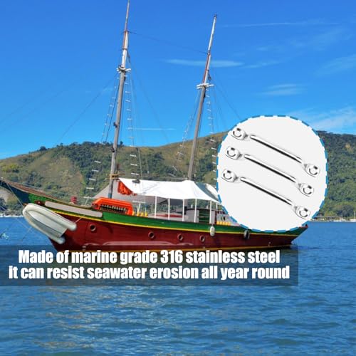 KITRDOOR Augplatte, 10 Stück Edelstahl Ösen Halterung Boot Top Pad Eye Deck Loop Augenband-Deckring Kajak Pad Marine Hardware Decksplatte Befestigungshaken Kit mit 20 Schrauben für Kajak Kanu Rigging