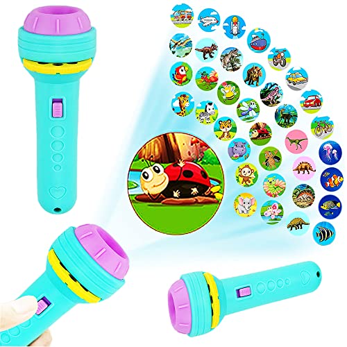Steemjoey Proyector De Linterna Infantil, Proyector Cuentos con 48 Patrones Diferentes Linterna...