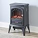 e-Flame USA Aspen Freestanding Electric Fireplace Stove - 3-D Log and Fire Effect (Black)