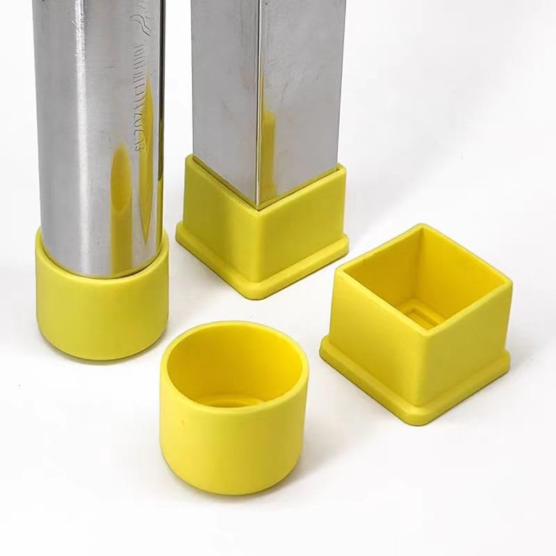 Rubber Pipe Cover,Plug Hole,8Pcs Yellow Chair Leg Tips Caps,PVC Non-Slip Feet End Caps Cover, Square Chair Leg Floor Protectors for Furniture,(30 * 50mm)