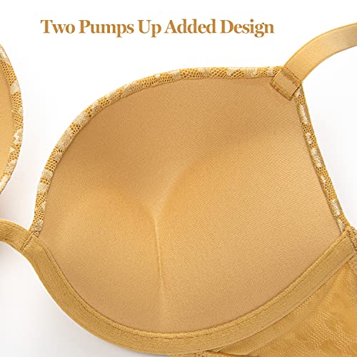 Image of Wingslove Women's Push Up Bra Deep V Plunge Underwire T-Shirt Bra Multiway 2 Cups Up