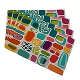 Mugod Geometric Shapes Placemats Retro Style Shapes Vintage Multicolored Fashion Background Decorati