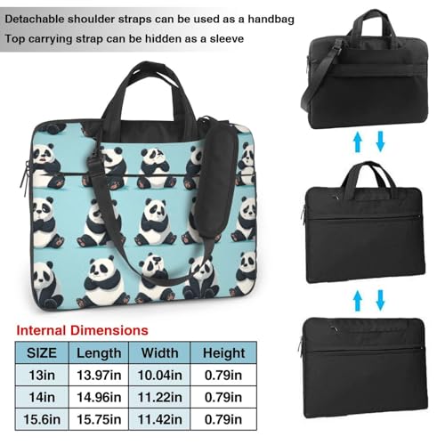 Maletín Panda Poses para Laptop 14 pulgadas impermeable miniatura 4