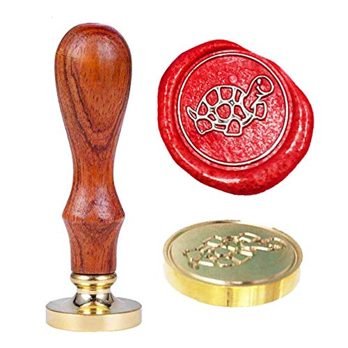 Sea Turtle Wax Seal Stamp,YGHM Natural Rosewood Handle Sealing Wax Stamp Kit Gift Package Wedding Invitations