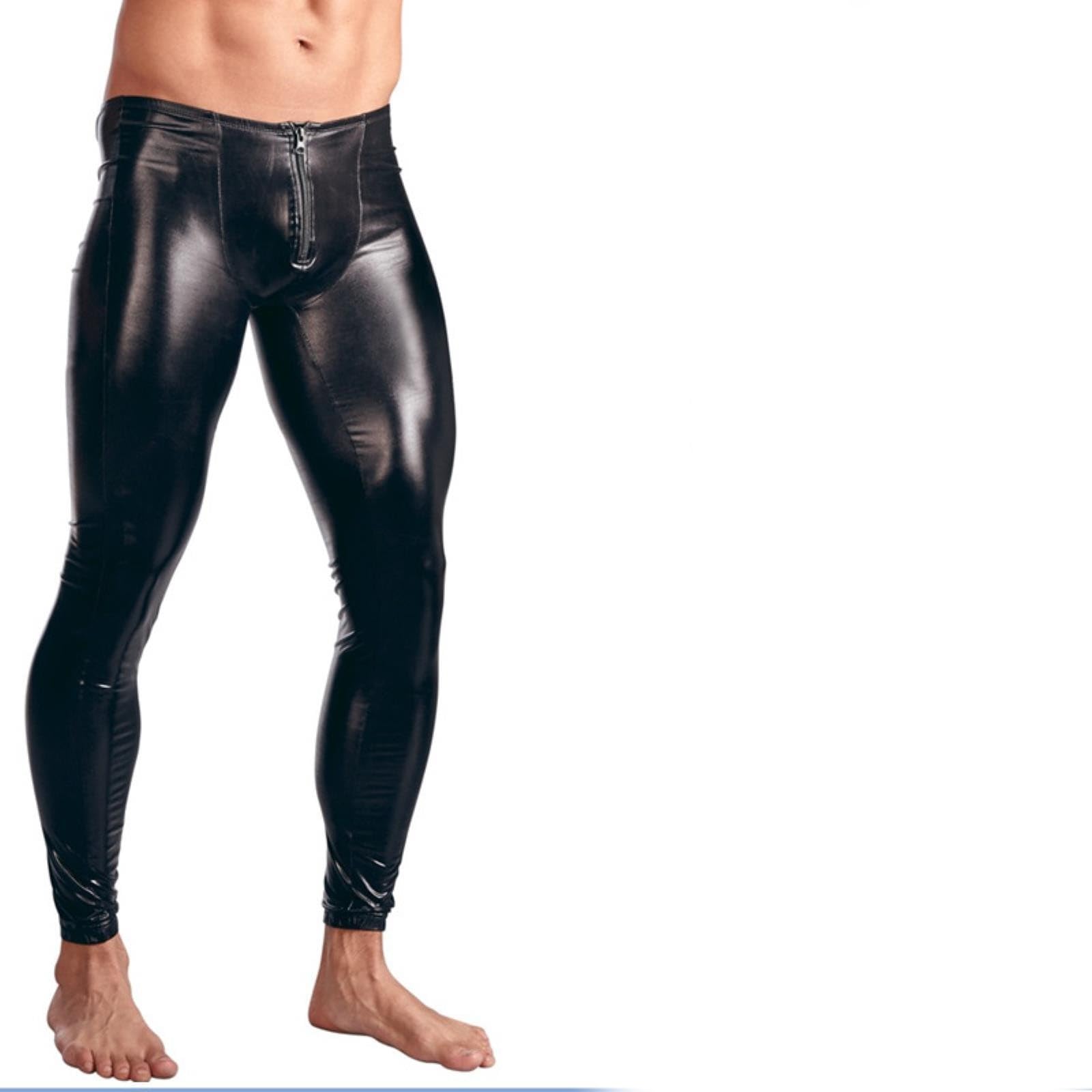 VOIV Uomini Latex Ecopelle PVC Sexy Club Dance Wear Uomo Leggings Pantaloni Stage Performance