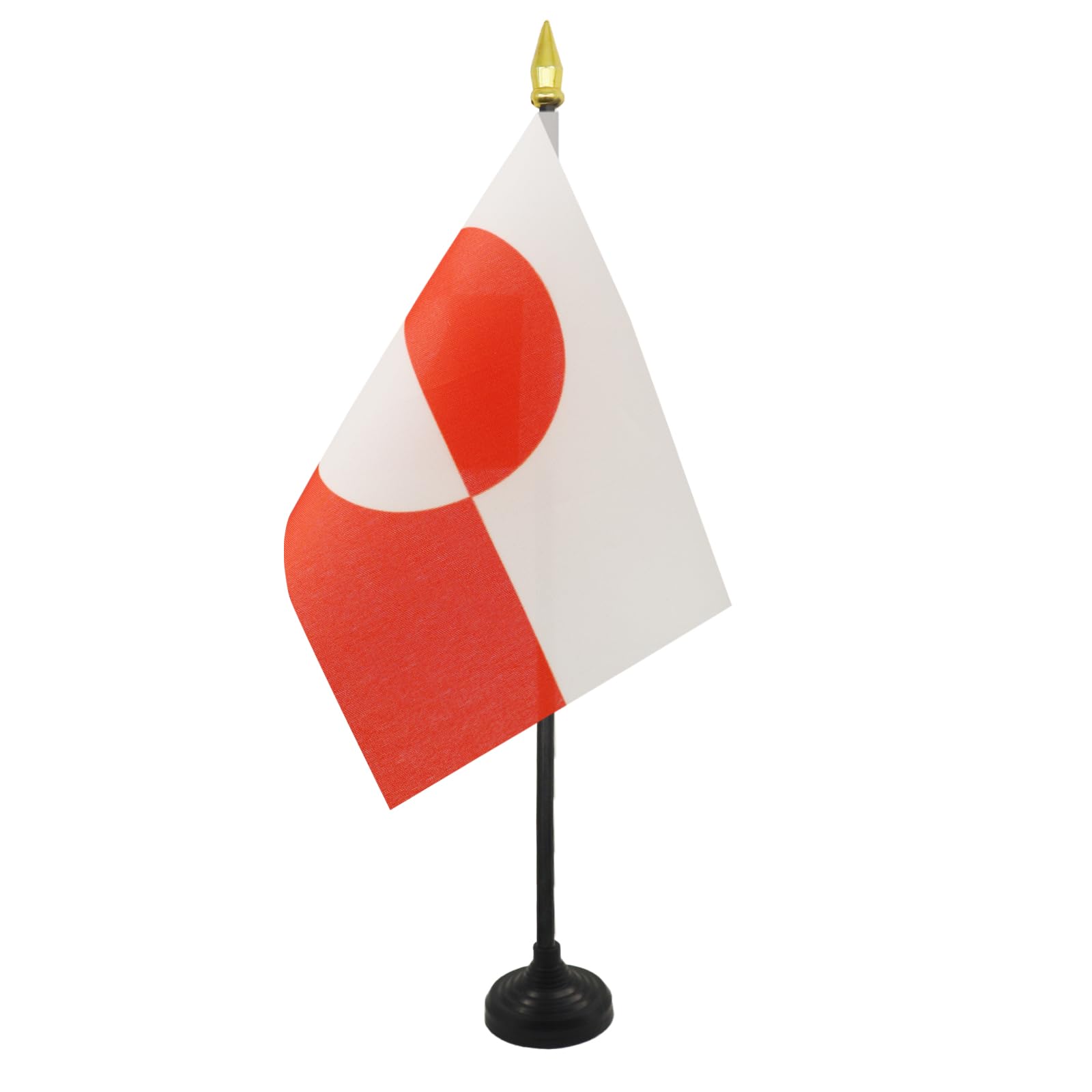 AZ FLAG - Greenland Table Flag 4'' x 6'' - Greenlander Mini Desk Flag 100% Polyester 15 x 10 cm - Office Mini Banner with 10'' Pole - Golden Spear
