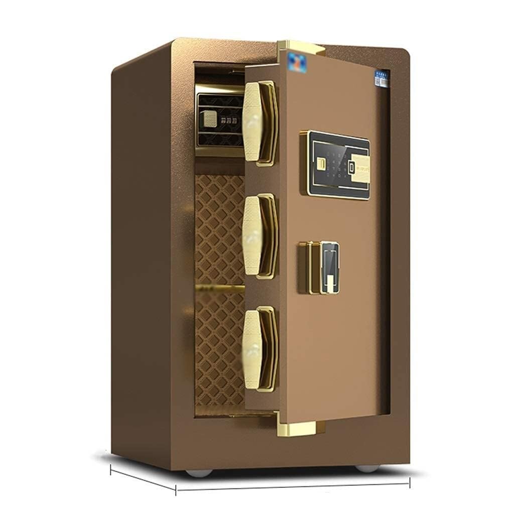 60cm Electronic Combination Lock Safe Box with Fingerprint Access Steel Door Double Alarm Intelligent Control for Home Office