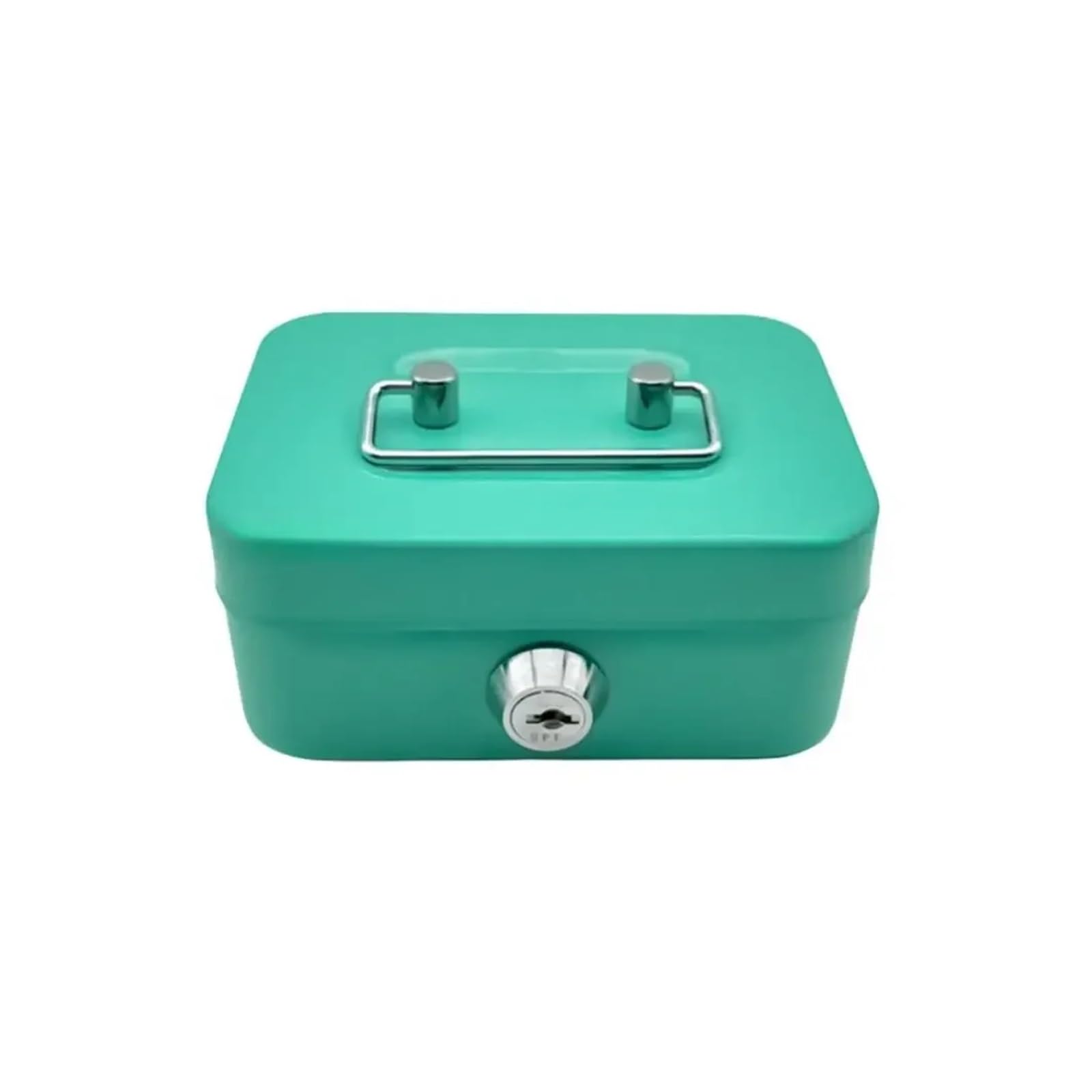 Metal Key Lock Cash Box with Handle Small Money Organizer Storage Box with Lockable Cover for Easy(Groen)