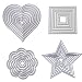Dies Cut Cutting Die Heart Stitched Square Flower Love Star Nesting Metal Embossing Stencils for DIY Scrapbooking Photo Album Decorative DIY Paper Cards Making Gift Debossing Border 4set (Set 1)