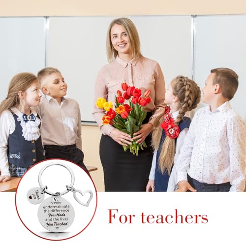 Tyqour Teacher Appreciation Gifts for Women, Teacher Keychain, Best Teacher Birthday Gifts End of Year Teacher Gift(Silver) - Image 6
