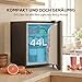 HOMCOM Mini Kühlschrank 44L/46 Dosen Kleiner Kühlschrank mit einstellbarem Thermostat, verstellbaren Einlegeböden, Innenbeleuchtung, Verstellbare Fußpolster für Schlafzimmer, Büro, Wohnheim, Schwarz