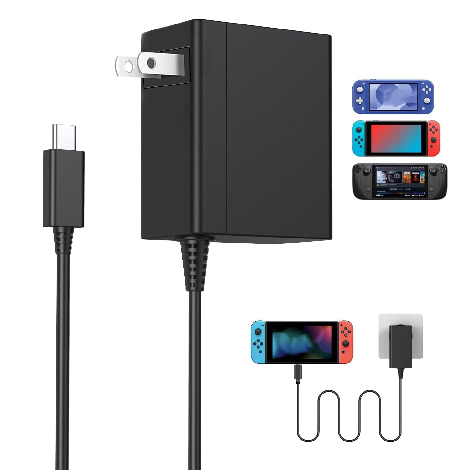 Amazon.com: Charger for Nintendo Switch, 39W Power Supply Switch