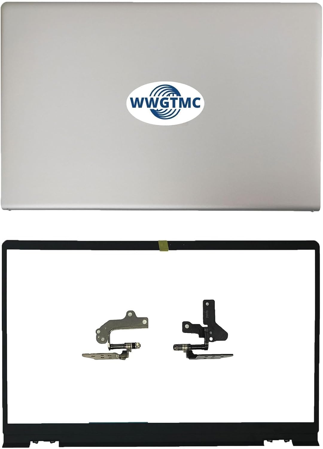 Replacement LCD Cover Back Rear Top Lid with Hinges and Front Bezel Frame for DELL Inspiron 15 3510 3511 3515 3520 3525 Series Laptop DDM9D 0DDM9D AP3LE000901 Silver