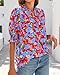 BTFBM Summer Blouses for Women Dressy Casual 2026 Fashion Spring Tops Floral Boho V Neck Puff Short Sleeve Top Shirts(Floral Black Multi, Large)