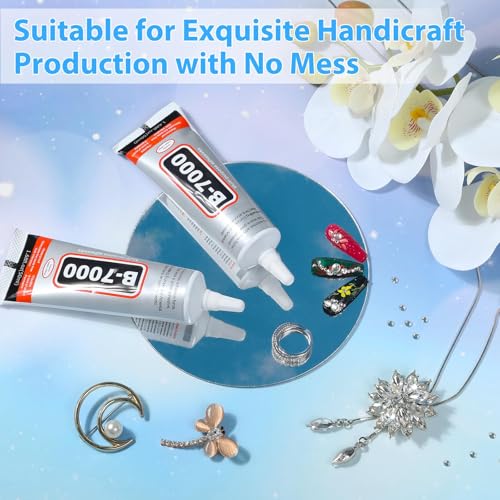 Image of Cruzix B-7000 Super Adhesive Glue, Industrial Strength B7000 Glues Paste for Rhinestones Crafts, Clothes Shoes, Fabric, Jewelry Making, Cell Phones, Tablet, Wood, Rubber, Leather (2x50 ml /1.68 oz)