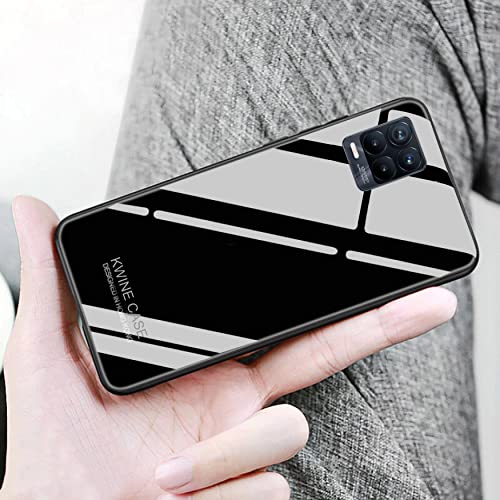 Image of Designerz hub Toughened Glass Back Case with Shockproof TPU Bumper Back Case Cover Compatible for Redmi 10 Prime - Black