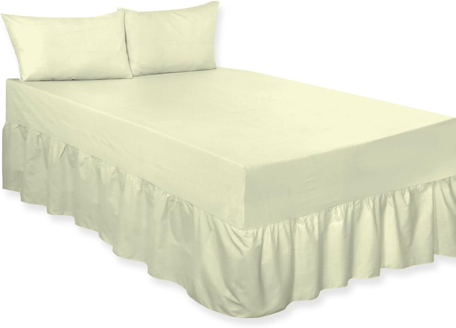 Plain Poly cotton Extra Deep Frilled Valance Fitted Sheets, Easy Case