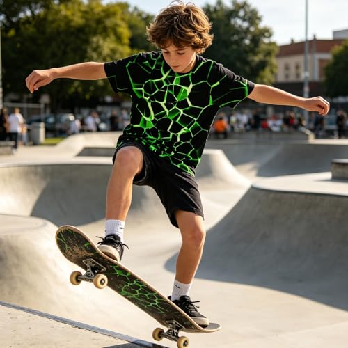 Image of Hgvoetty Boys Girls Graphic T-Shirts Kid 3D Casual Tops Tees for 6-16 Years | Youth Novelty Shirts, Bright Eye-Catching Design, Lightweight and Soft Material, Suit for Daily Sport, Party and School Wear