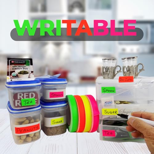 Image of WOD GTMC12F Fluorescent Multi-Color Rainbow Gaffer Tape, 3 inch x 25 yds. (4-Rolls) Gym School Pack Floor Marking Tape, Secures Cables, & No Sticky Residue