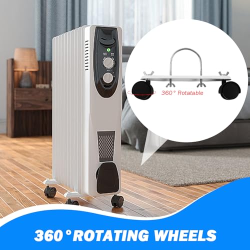 Chauffage difficile à porter ? Roulettes pivotantes robustes pour radiateur électrique - 4