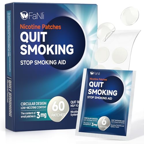 60 Count - Nicotine Patches 3mg (Applicable to Step 1/Step 2/Step 3), Transdermal Stop Smoking Aid...