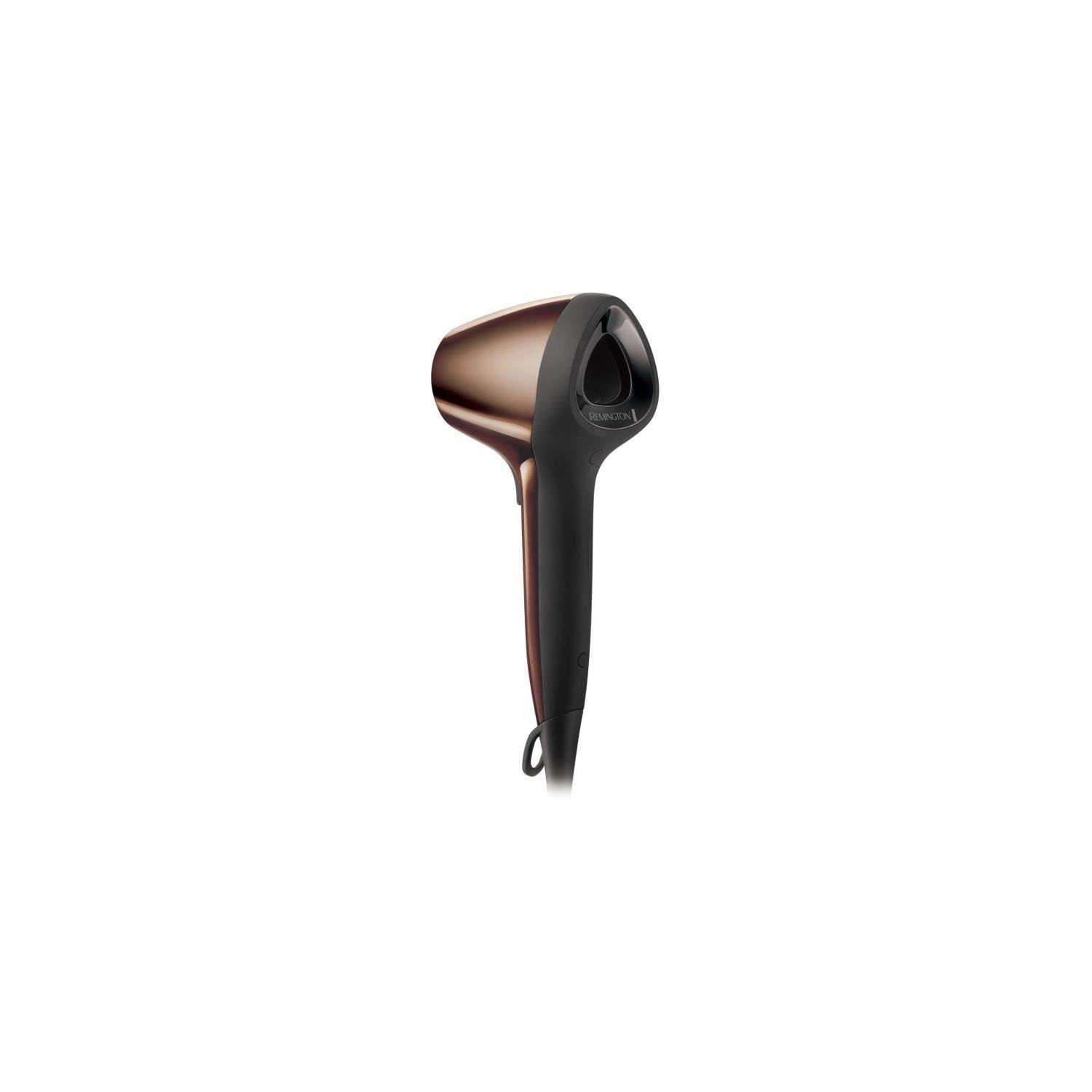 Remington Haartrockner Ionen Air3D bronze [leicht & ausbalanciert] einzigartiger + innovativer 3D-Luftstrom (110km/h Luftstrom, 3 Heiz- & 2 separate Gebläsestufen, 2 Stylingdüsen + Diffusor) D7777