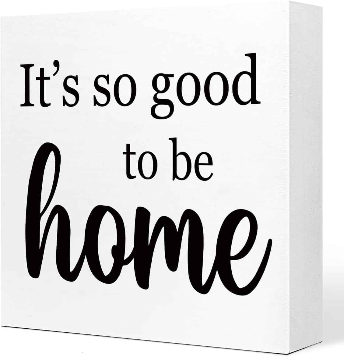 Home Box Sign 5x5 Inch Rustic Wooden Farmhouse Table Decor