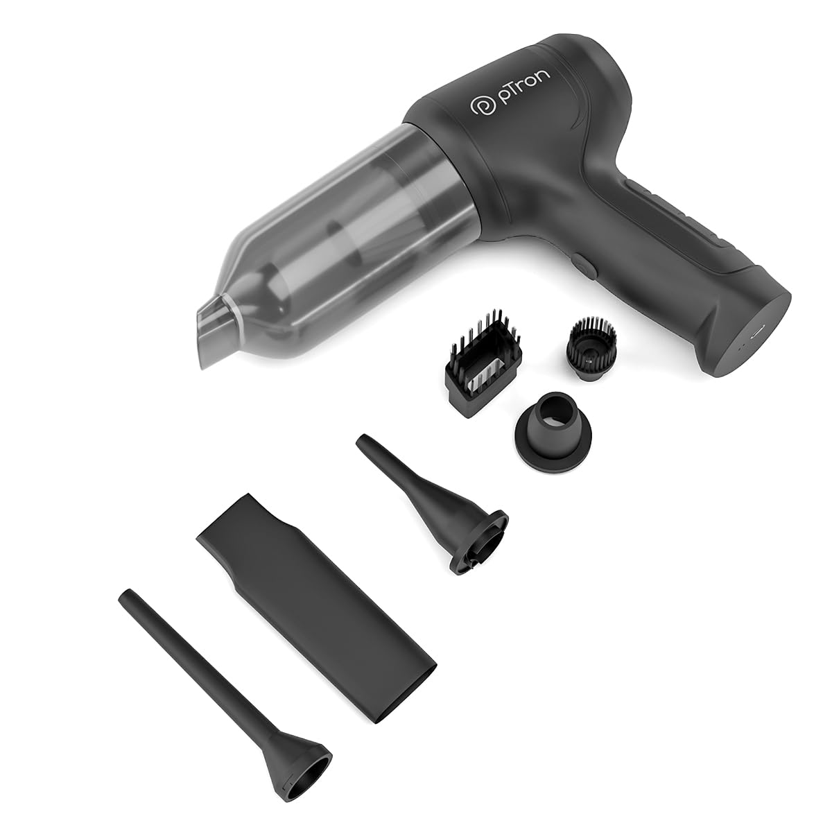 pTron NeoVac X1 14kPA Powerful Suction 80W Cordless Handheld Vacuum Cleaner w/Blower, BLDC Silent Motor, HEPA Filter, Compact & Lightweight for Car/Home use, Rechargeable, Multiple Attachments(Black)