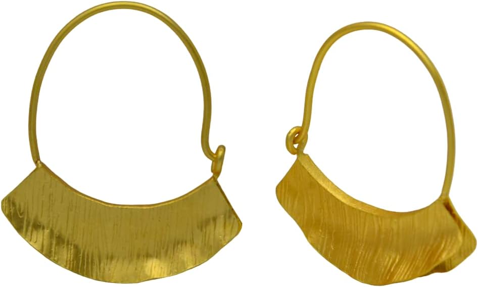 DeKulture Handcrafted Over the Moon Brass Hoop Earring Jewelry For Women