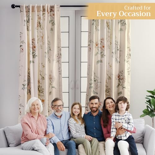 Image of Maison d' Hermine Curtains for Living Room 100% Cotton 50 inchx84 inch (Pack of 1) | 84 inches long Light Filtering Curtains for Windows Bedroom with Rod and Loop Pockets - Villette - Dove Grey