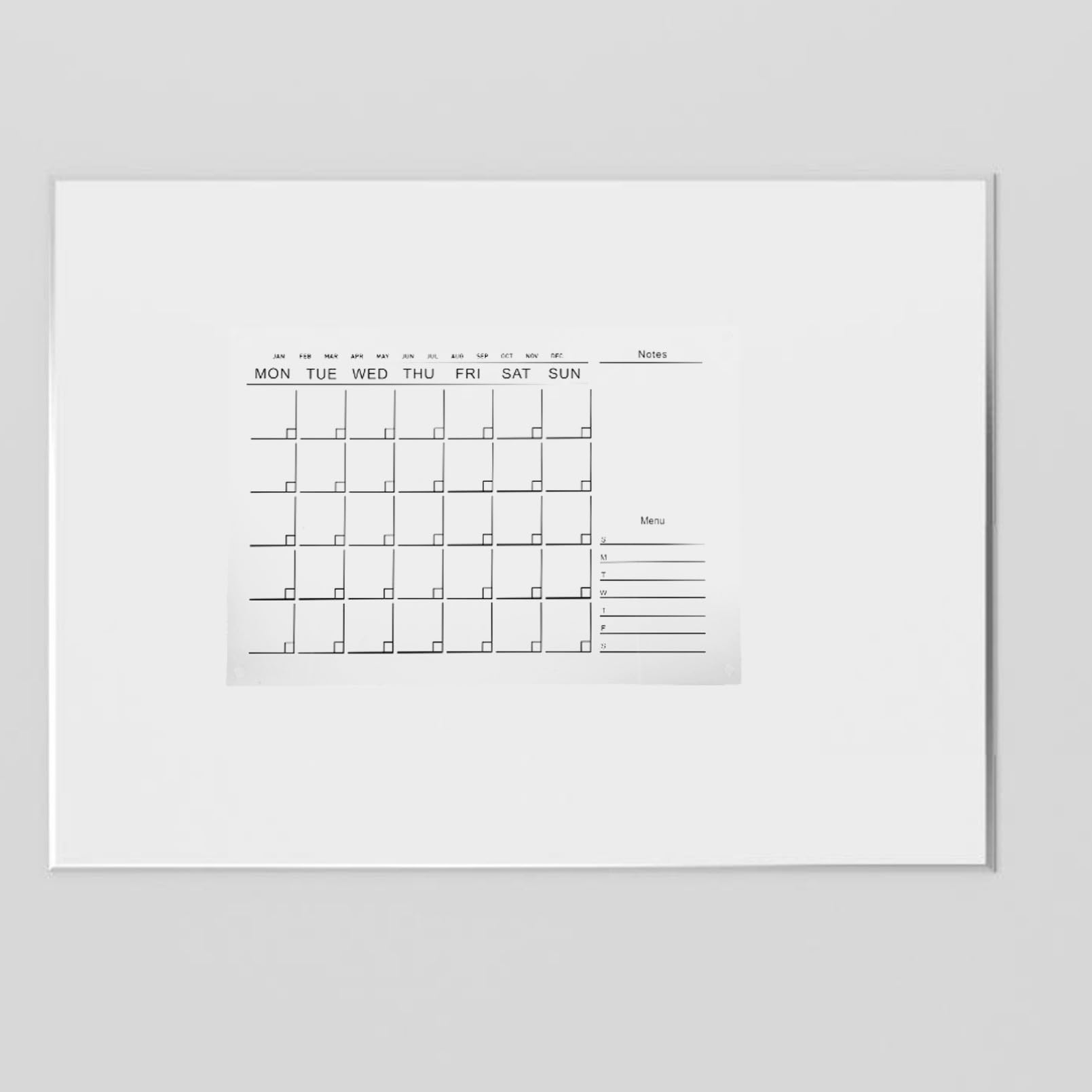 1Set Settimanale Acrilico Cancellabile con Accessori Bacheca per Messaggi Planner Mensile Chic