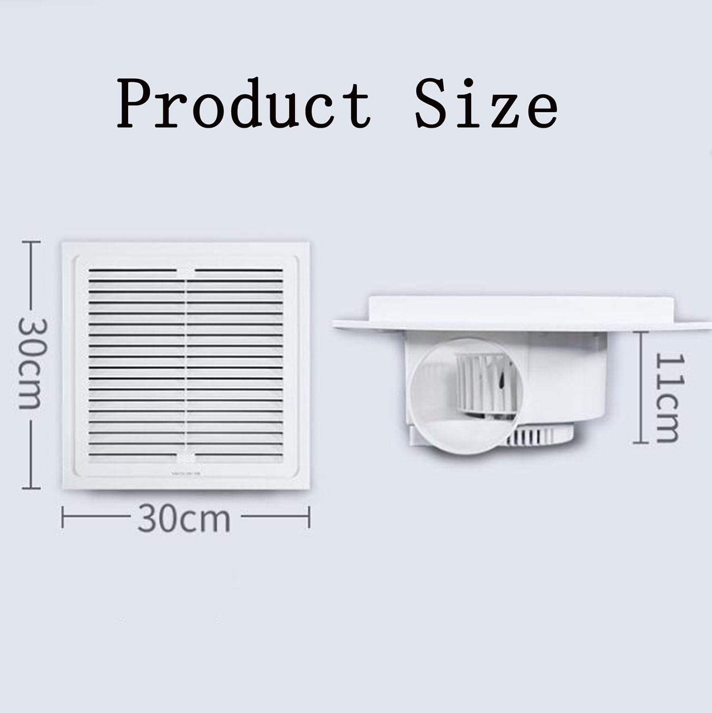 Extractor De Aire 300 * 300Mm,Extractor Cocina con Válvula De Retención,30W Ventilador Extractor Techo,Motor De Alambre De Cobre,para Baño, Invernadero, Garaje Rejillas Dextractor