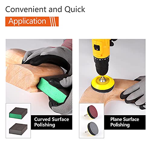 image for Tshya 100pcs 3inch Sanding Discs Pad with 2Pcs Sanding Sponge Buffing 