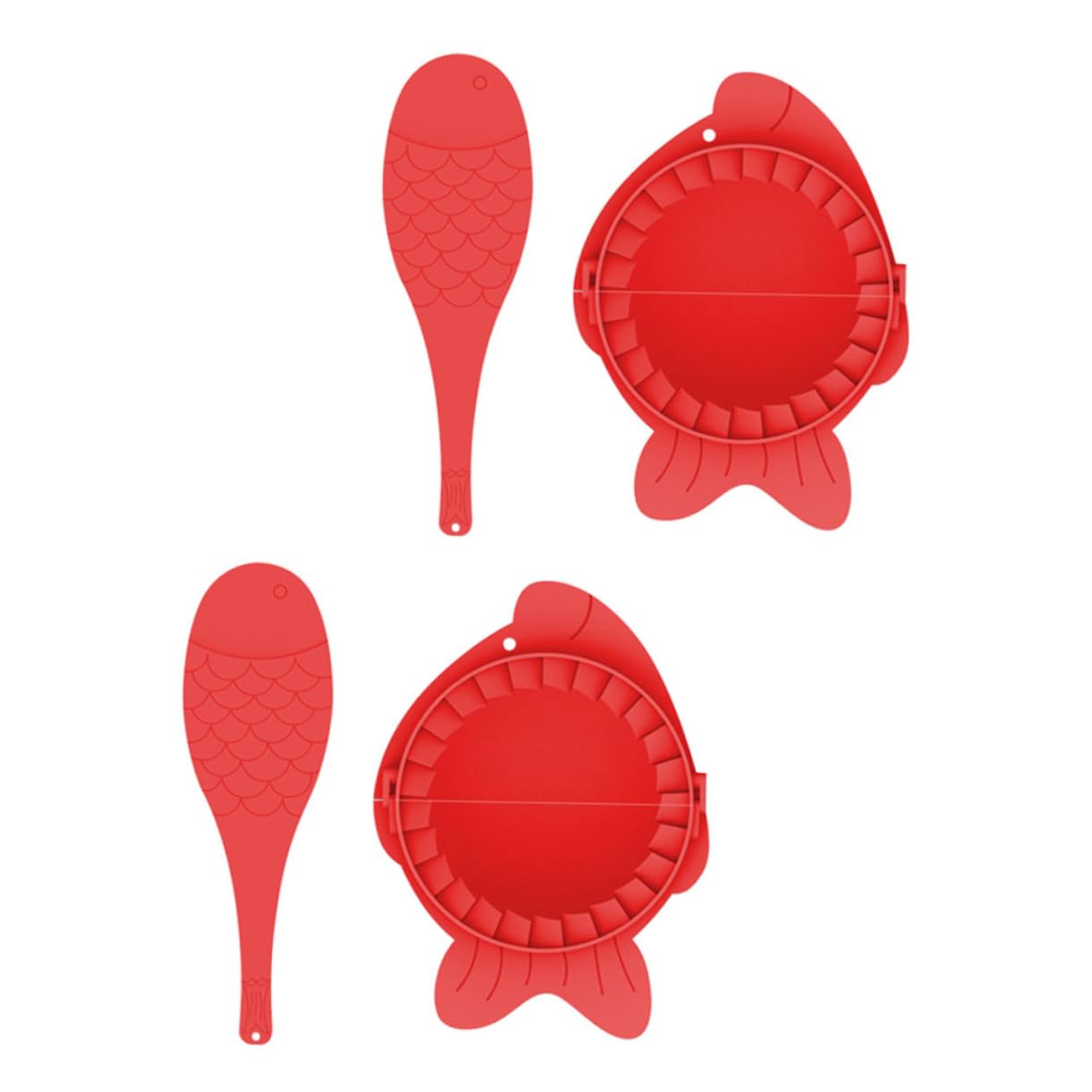 DECHOUS Best Dumpling Making Tool 2 Sets Molds Spoons Non-stick Design Ideal Kitchen