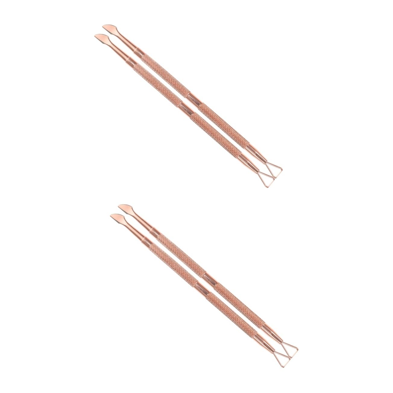 HAPINARY 2sets Nail Cuticle Pusher Double-sided Cuticle Pusher Nail Polish Remover Professional Art Tools 2pcs*2