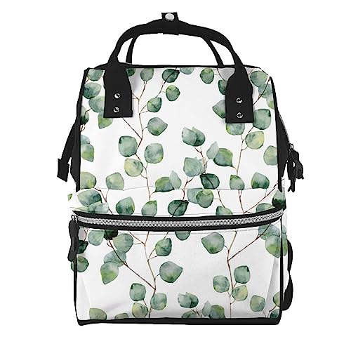 Sac à dos ordinateur femme portable vert aquarelle floral grand format pour fille