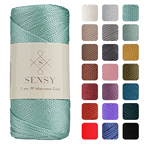 Sensy Premium 2Mm 251 Yards Polyester Rope 100% Polypropylene Cord Macrame Cord 2Mm Crochet Bag Cord Macrame Rope Crochet Thread Gift For Knitter (Mint) #TOP7