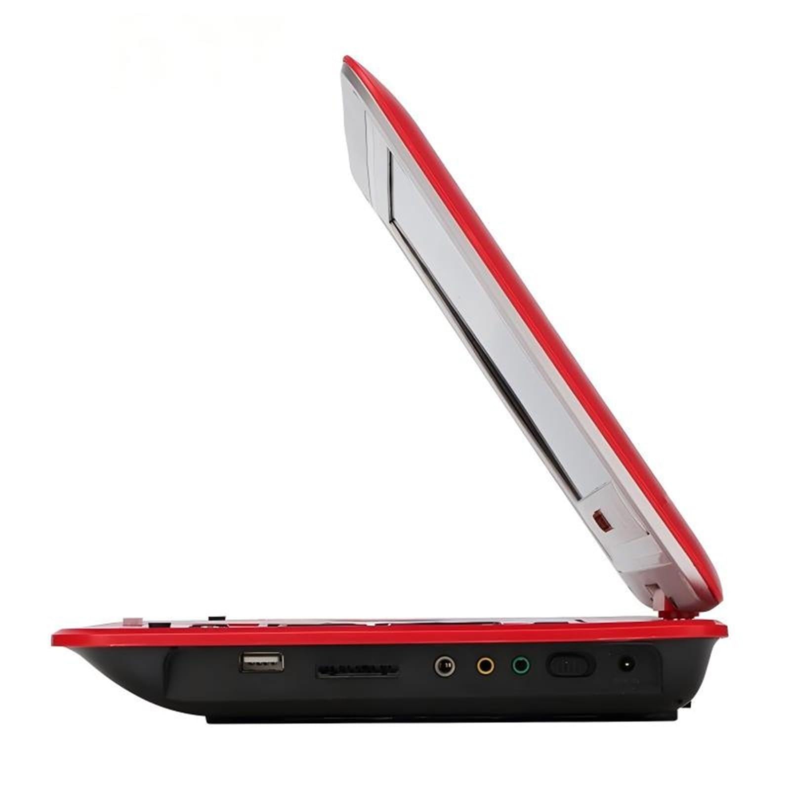 Reproductor de vídeo DVD, Mini TV portátil EWD pantalla grande 3D alta definición for aprender inglés Batería de larga duración(Red)