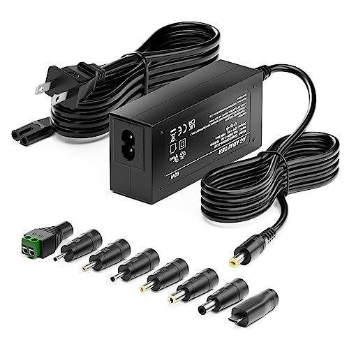 Basicvolt 12V 5Amp Power Supply Adapter, AC 100-240V to DC 12Vdc 5A 3.5A 3A 2A 1A Replacement Power Cord Converter for LED Strip Light DVD Player CCTV Security Camera Sceptre Onn HP Dell AOC Monitor