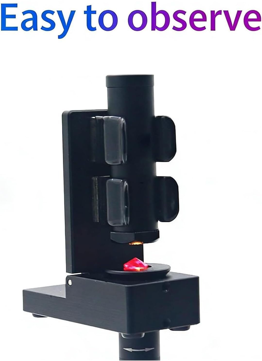 Gem Spectroscope Stand, Diffraction Prism Support Bracket, 0-90° Angle Adjustable, Foldable, Supports Transmission and Reflection Testing, for Jewelers, Fairs
