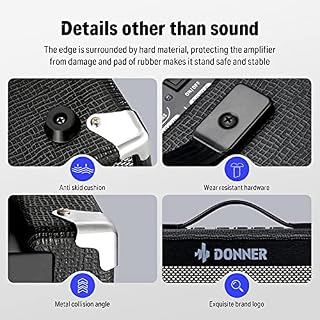 Donner DA-20 Amplificateur pour Guitare électrique avec haut-parleurs 8″ avec circuit de son propre et distordu à deux canaux - Les Beatles, Paul McCartney, John Lennon, RIngo Starr, George Harrison Donner DA-20 Amplificateur pour Guitare électrique avec haut-parleurs 8" avec circuit de son propre et distordu à deux canaux – Image 3