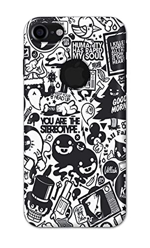 Image of Printed Hard Back Cover Case for Apple iPhone 7 Logo | iPhone 8 Logo Back Cover (Mixed Cartoon) -1302