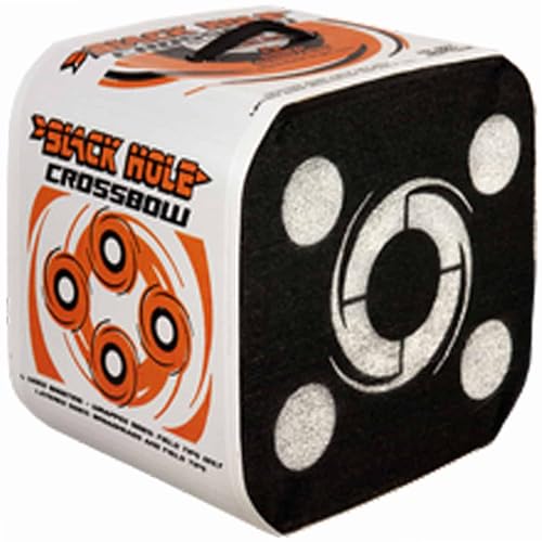 Image of Black Hole 4-Sided Archery Target, Uses Friction Not Force to Stop All Field Points and Broadheads, Open-Face Layered Design, Lightweight and Carry Strap for Portability